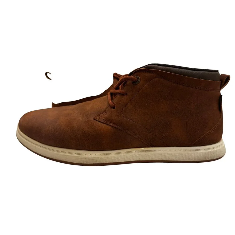 Bass Men’s Brown Mid-Top Chukka Boots Size 10 Casual Lace-Up Minimal Wear